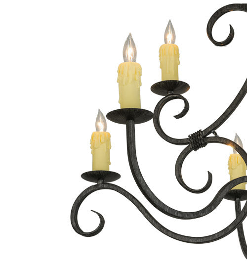 Meyda Tiffany 228942 Nine Light Chandelier, Antique Iron Gate