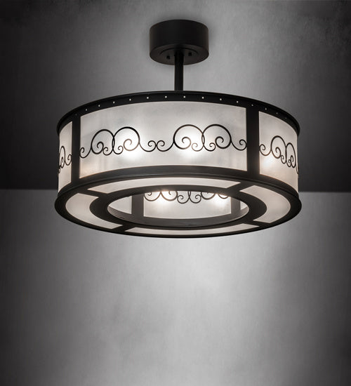 Meyda Tiffany 226354 Eight Light Pendant, Old Wrought Iron