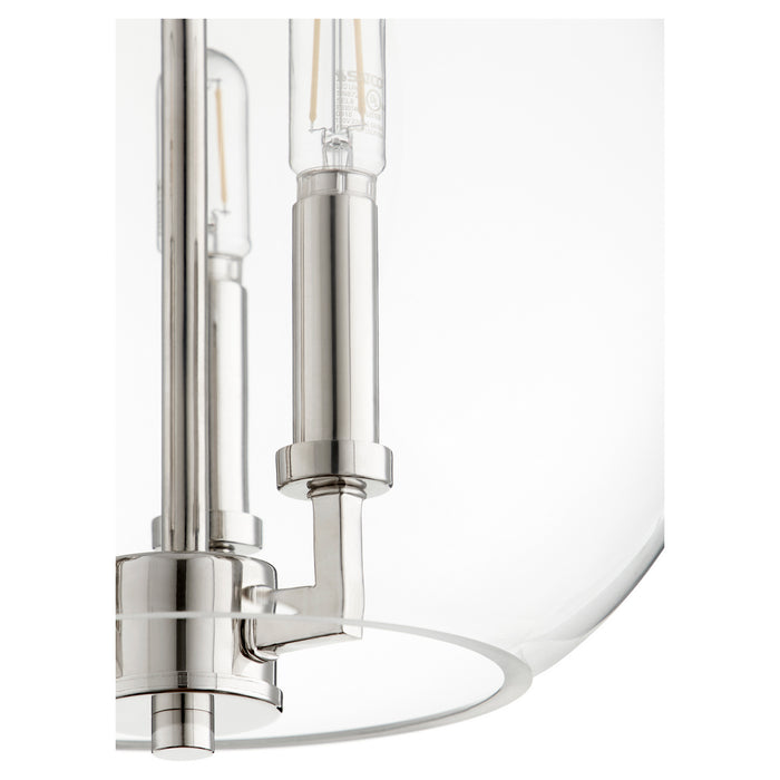 Quorum 873-3-62 Three Light Pendant, Polished Nickel