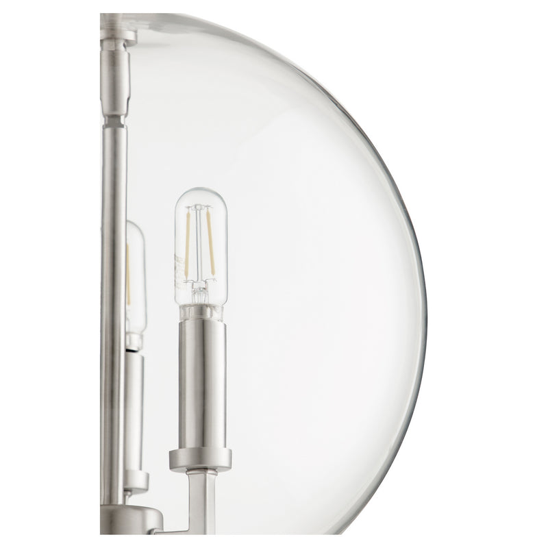 Quorum 873-3-65 Three Light Pendant, Satin Nickel