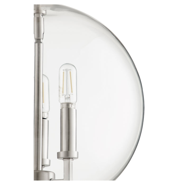 Quorum 873-3-65 Three Light Pendant, Satin Nickel