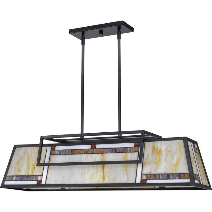 Quoizel ATW439MBK Four Light Island Chandelier, Matte Black
