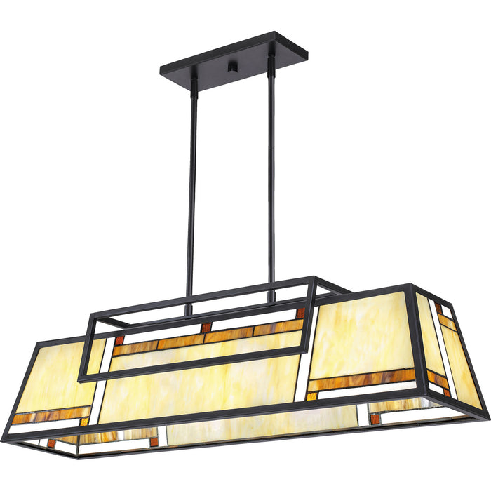 Quoizel ATW439MBK Four Light Island Chandelier, Matte Black