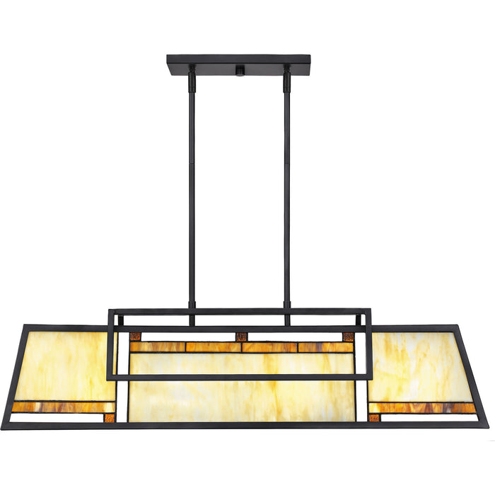 Quoizel ATW439MBK Four Light Island Chandelier, Matte Black