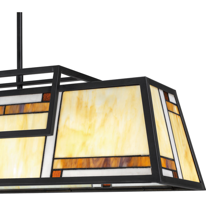 Quoizel ATW439MBK Four Light Island Chandelier, Matte Black