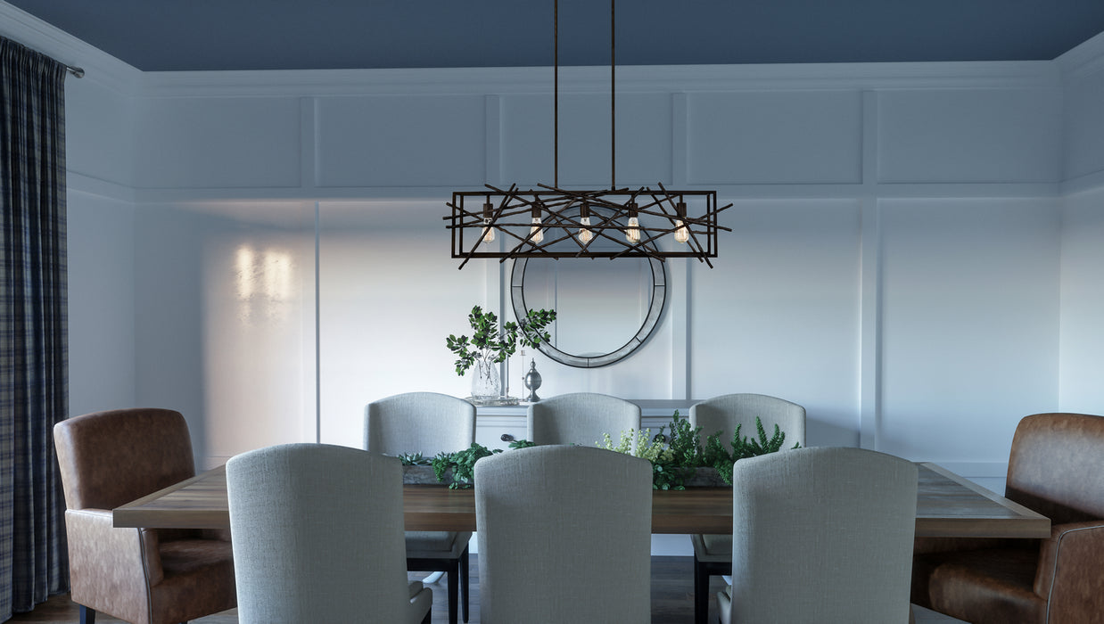 Quoizel BRH5042RT Five Light Island Chandelier, Restored Bronze