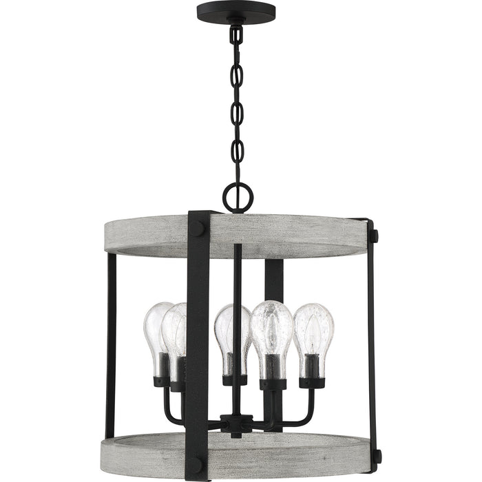 Quoizel CAL2821GK Five Light Pendant, Grey Ash