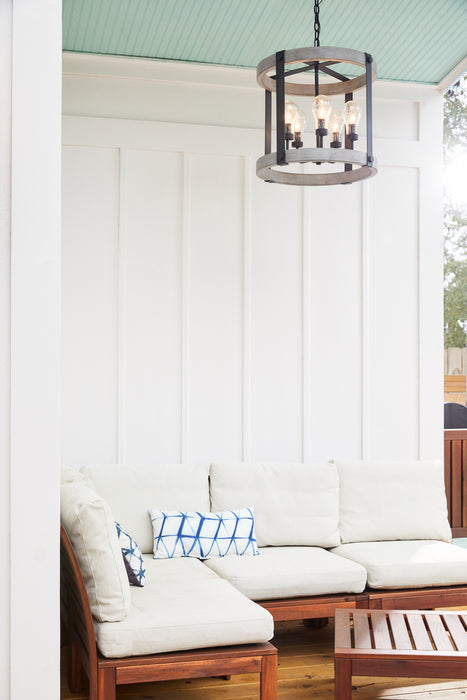 Quoizel CAL2821GK Five Light Pendant, Grey Ash
