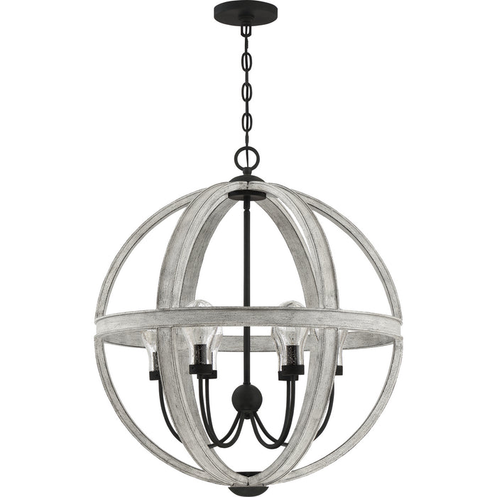Quoizel CAL2828GK Six Light Pendant, Grey Ash