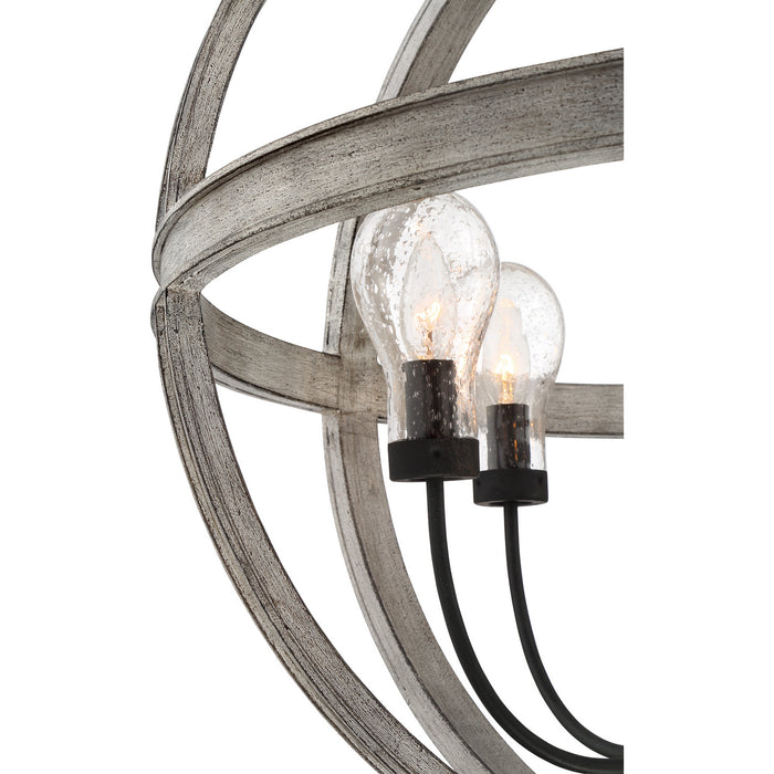 Quoizel CAL2828GK Six Light Pendant, Grey Ash