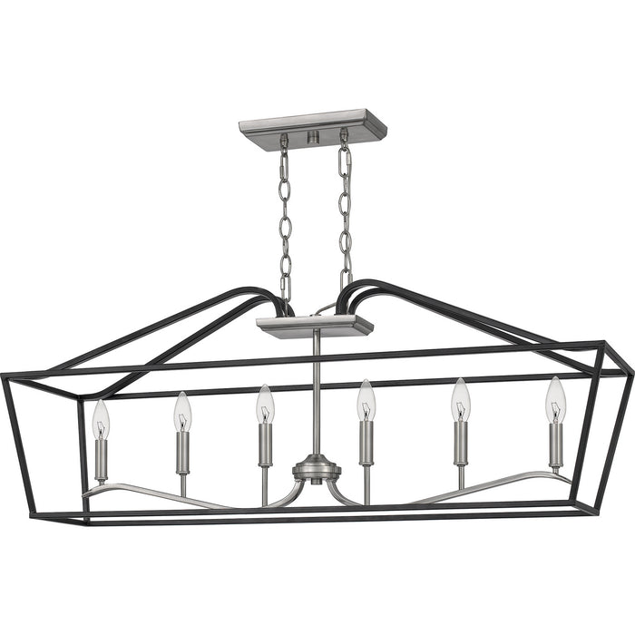 Quoizel CTA642MBK Six Light Island Chandelier, Matte Black