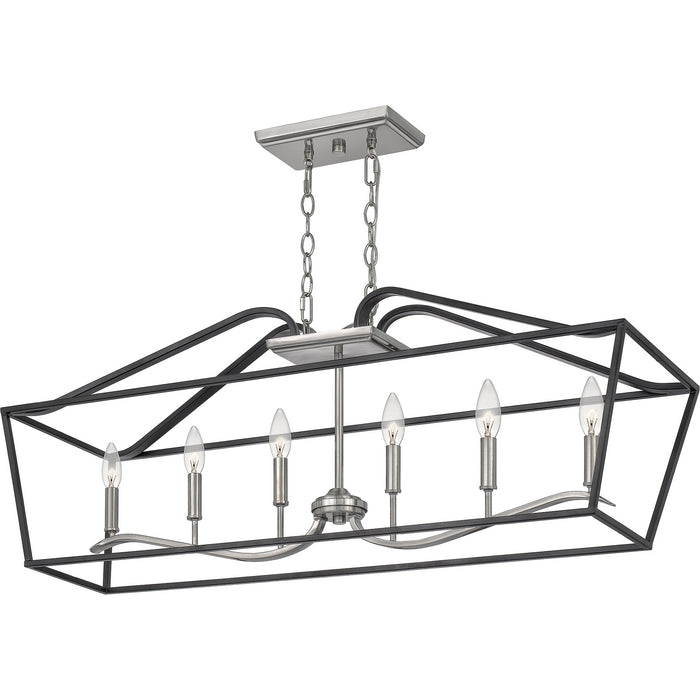 Quoizel CTA642MBK Six Light Island Chandelier, Matte Black
