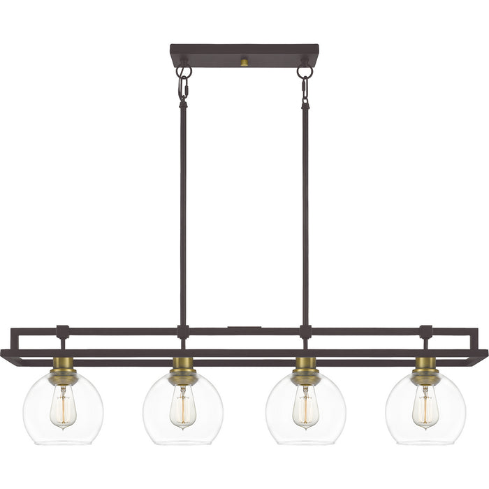 Quoizel DBS440OZ Four Light Island Chandelier, Old Bronze