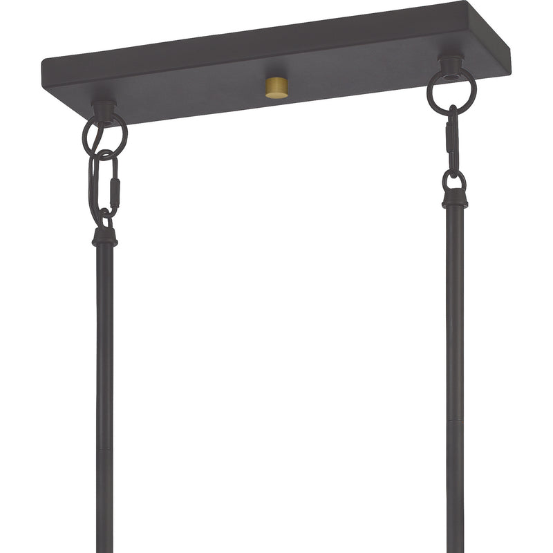 Quoizel DBS440OZ Four Light Island Chandelier, Old Bronze