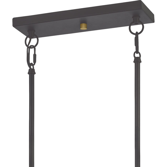 Quoizel DBS440OZ Four Light Island Chandelier, Old Bronze