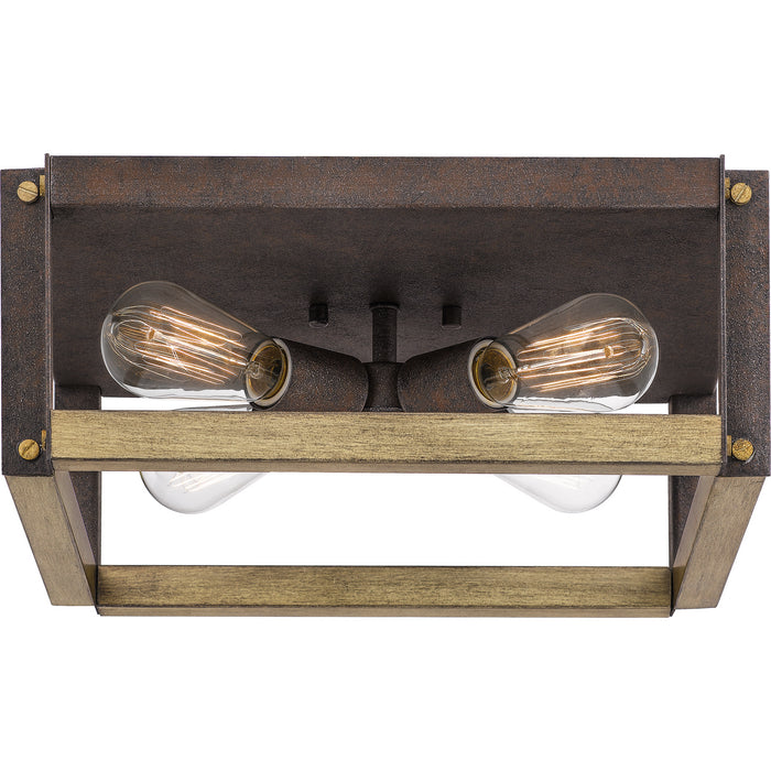 Quoizel FNN1615RK Four Light Flush Mount, Rustic Black