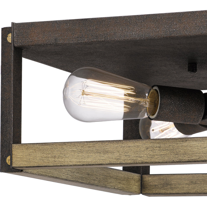 Quoizel FNN1615RK Four Light Flush Mount, Rustic Black