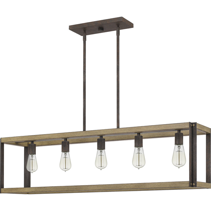 Quoizel FNN542RK Five Light Island Chandelier, Rustic Black