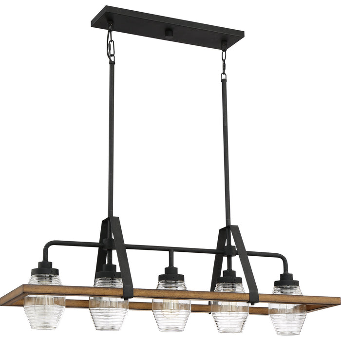 Quoizel GUI540GK Five Light Island Chandelier, Grey Ash