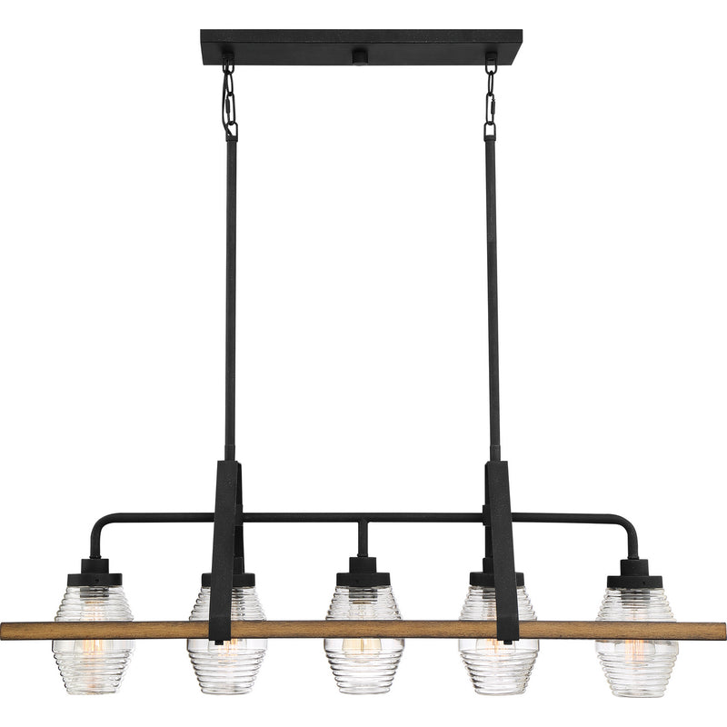 Quoizel GUI540GK Five Light Island Chandelier, Grey Ash