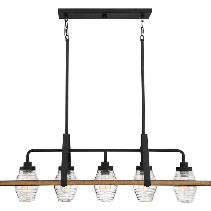 Quoizel GUI540GK Five Light Island Chandelier, Grey Ash