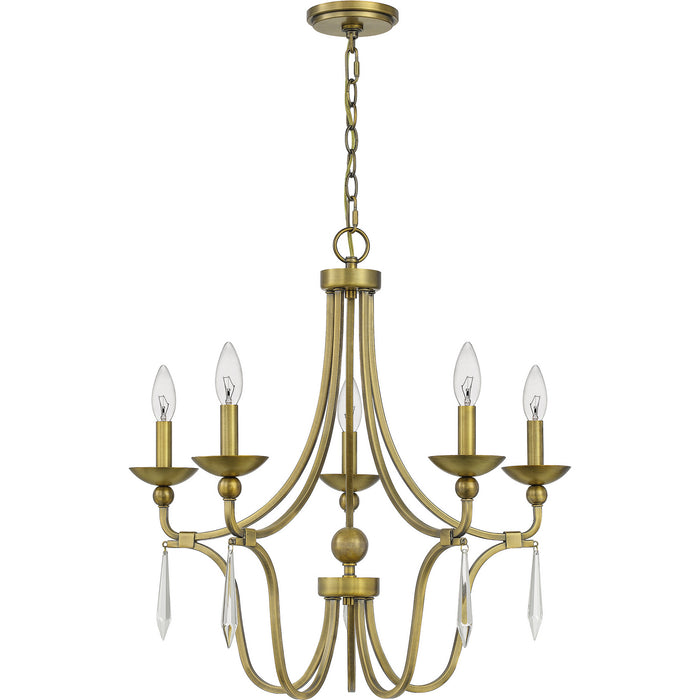 Quoizel JOU5025AB Five Light Chandelier, Aged Brass