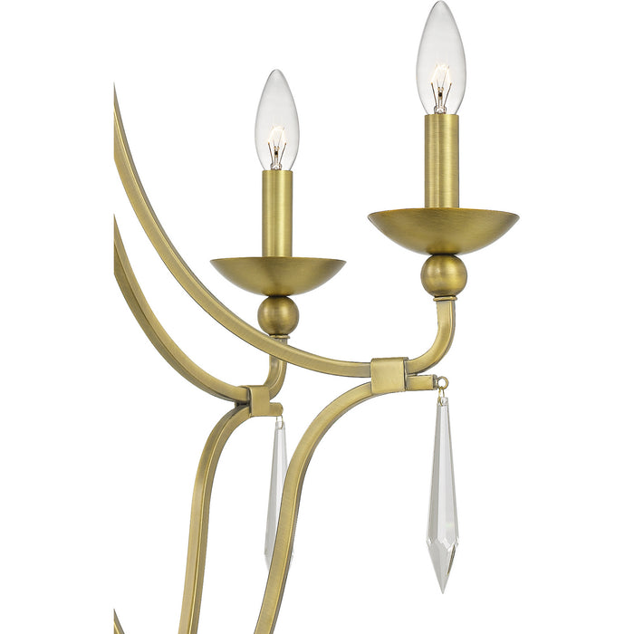 Quoizel JOU5025AB Five Light Chandelier, Aged Brass