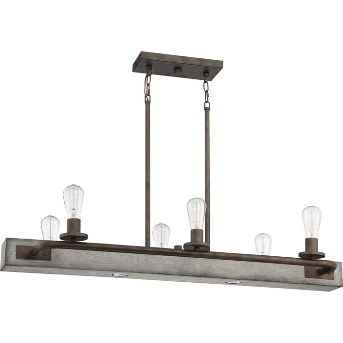 Quoizel MVL642IN Eight Light Island Chandelier, Iron Gate