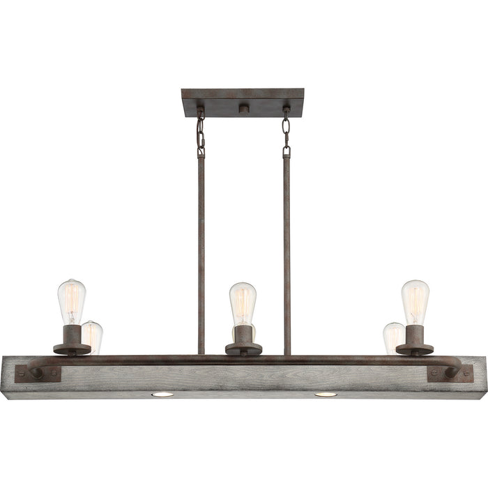 Quoizel MVL642IN Eight Light Island Chandelier, Iron Gate