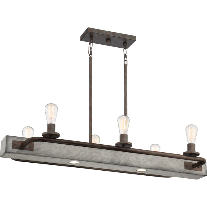 Quoizel MVL642IN Eight Light Island Chandelier, Iron Gate