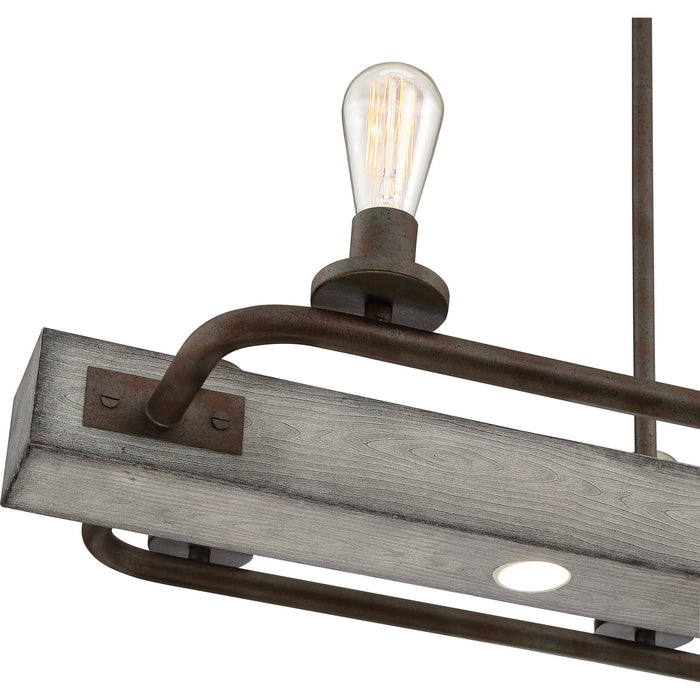 Quoizel MVL642IN Eight Light Island Chandelier, Iron Gate