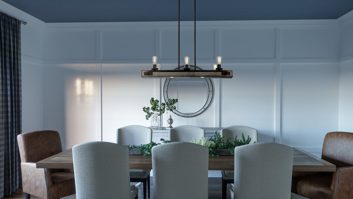 Quoizel MVL642IN Eight Light Island Chandelier, Iron Gate