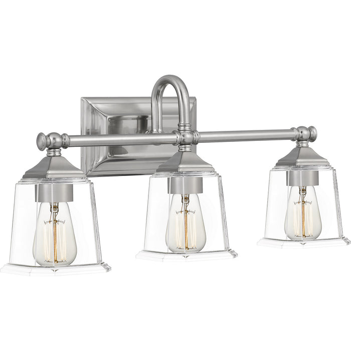 Quoizel NLC8603BN Three Light Bath, Brushed Nickel