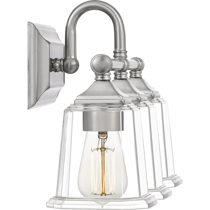 Quoizel NLC8603BN Three Light Bath, Brushed Nickel