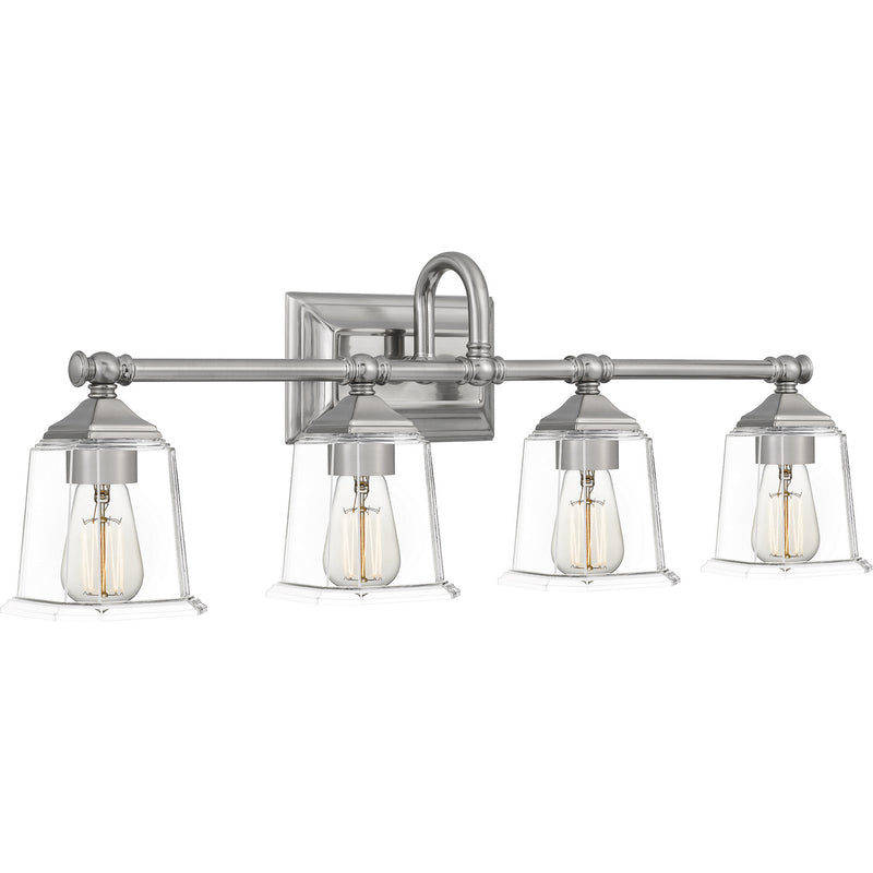 Quoizel NLC8604BN Four Light Bath, Brushed Nickel