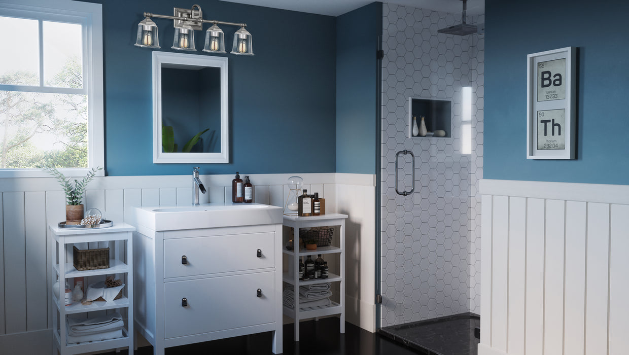 Quoizel NLC8604BN Four Light Bath, Brushed Nickel