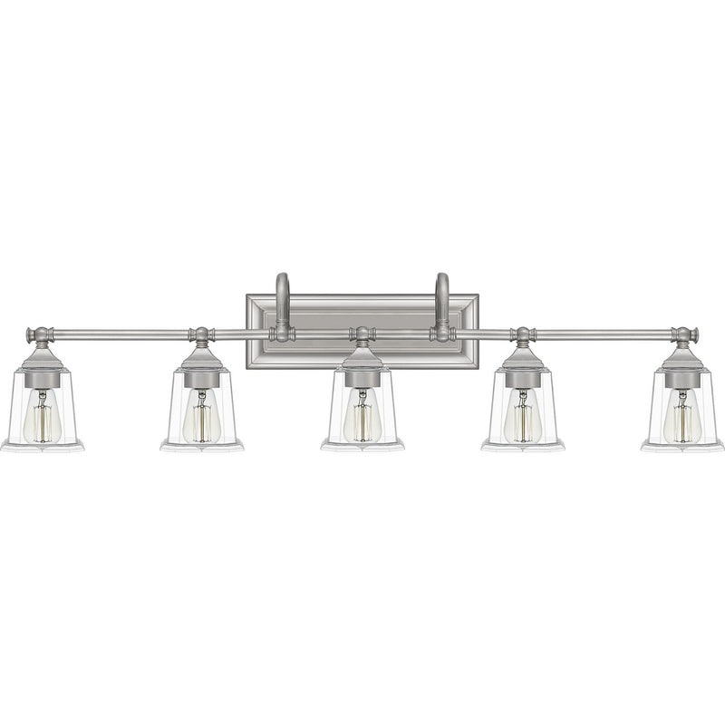 Quoizel NLC8605BN Five Light Bath Fixture, Brushed Nickel