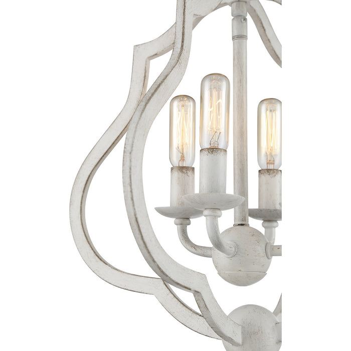 Quoizel OKF1715AWH Four Light Semi-Flush Mount, Antique White