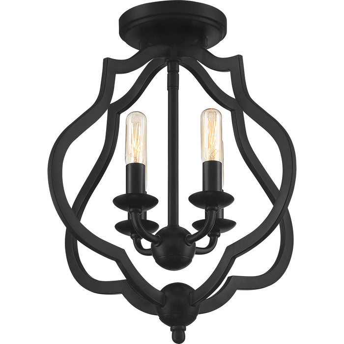 Quoizel OKF1715MBK Four Light Semi-Flush Mount, Matte Black