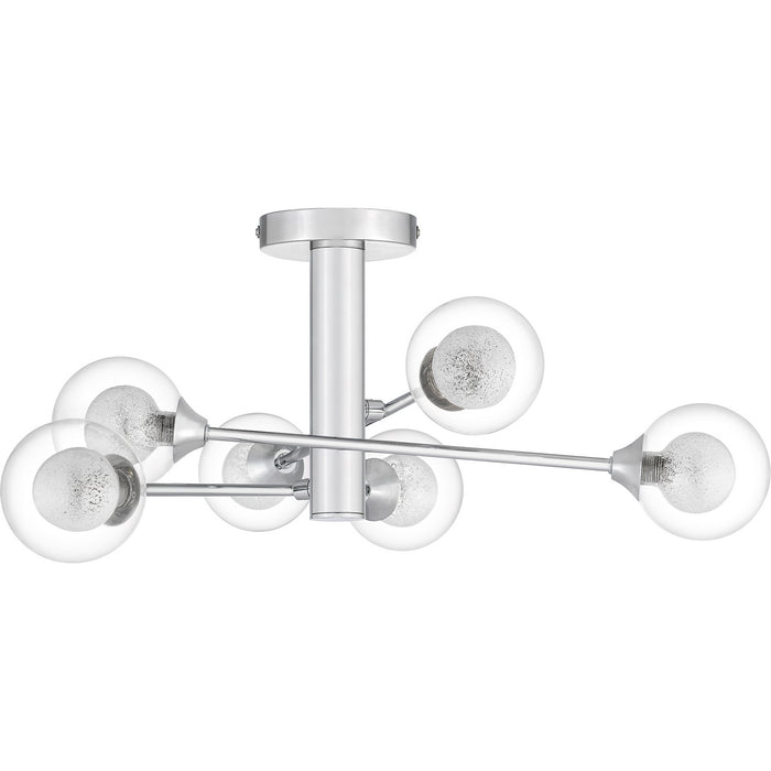 Quoizel PCSB1725C Six Light Semi Flush Mount, Polished Chrome