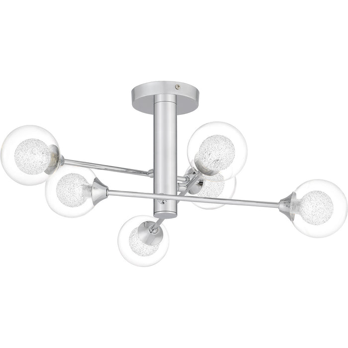 Quoizel PCSB1725C Six Light Semi Flush Mount, Polished Chrome