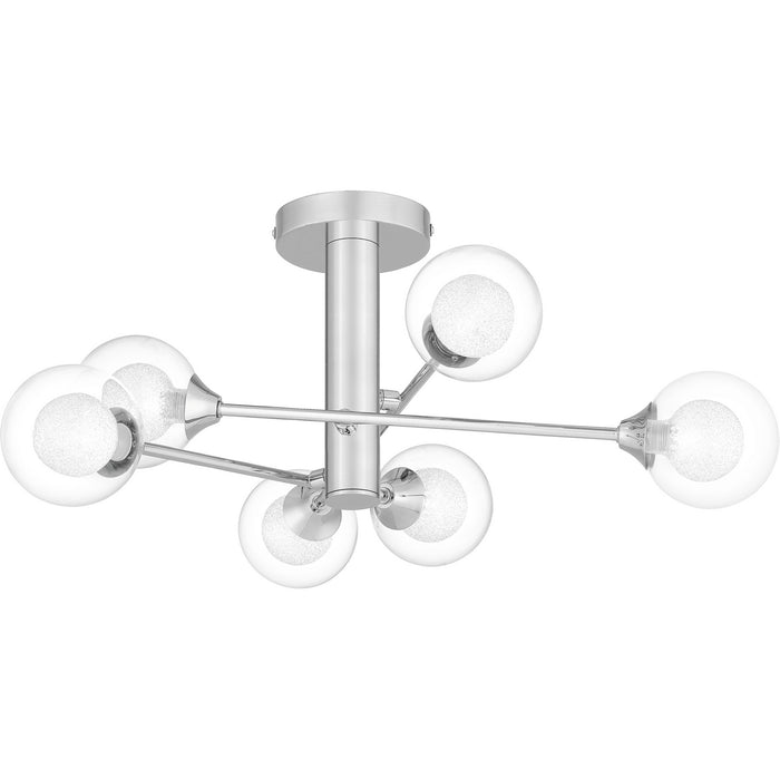 Quoizel PCSB1725C Six Light Semi Flush Mount, Polished Chrome