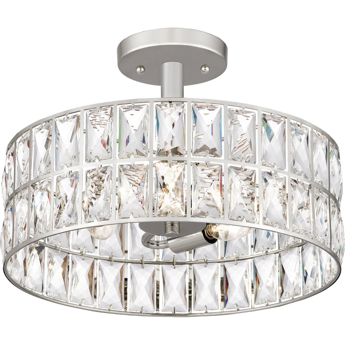 Quoizel QF4046PK Three Light Semi Flush Mount, Polished Nickel