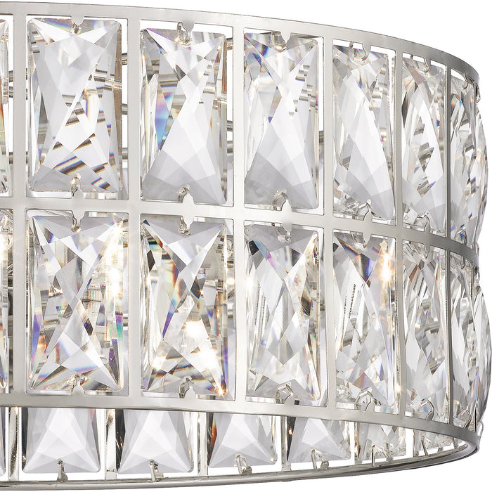 Quoizel QF4046PK Three Light Semi Flush Mount, Polished Nickel