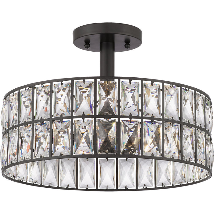 Quoizel QF4046WT Three Light Semi Flush Mount, Western Bronze