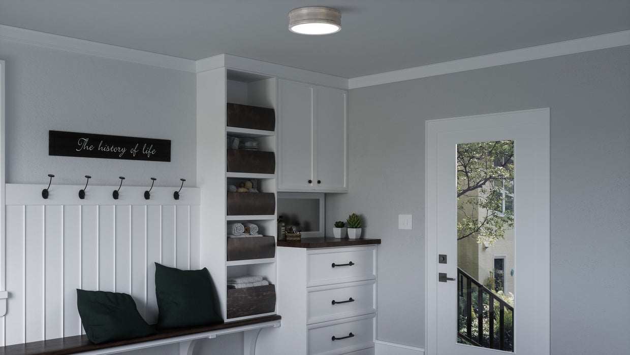 Quoizel QF5224AP LED Flush Mount, Antique Polished Nickel