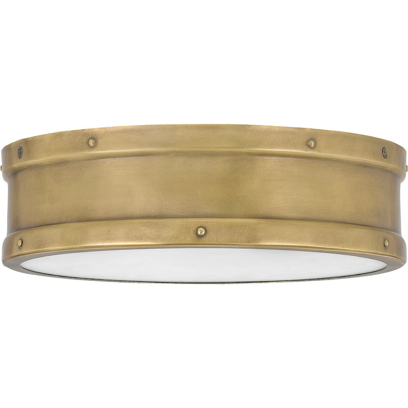 Quoizel QF5224WS LED Flush Mount, Weathered Brass