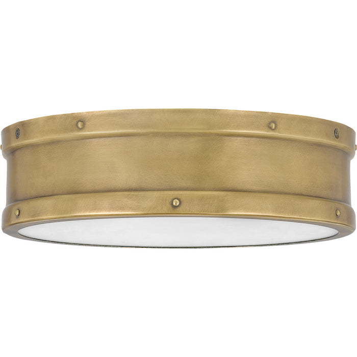 Quoizel QF5224WS LED Flush Mount, Weathered Brass