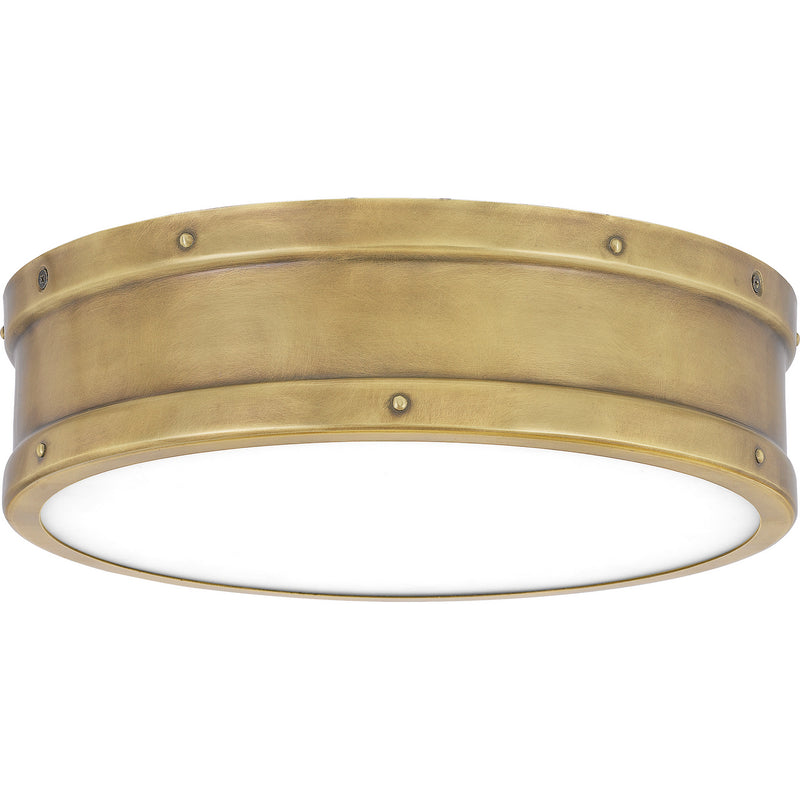 Quoizel QF5224WS LED Flush Mount, Weathered Brass