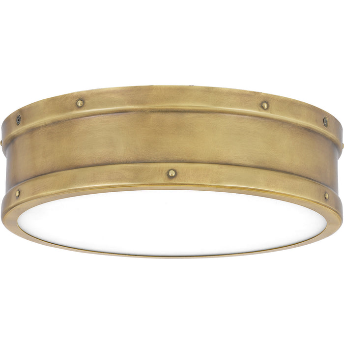 Quoizel QF5224WS LED Flush Mount, Weathered Brass